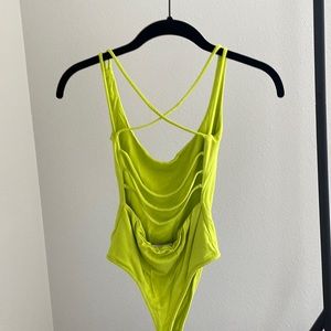Naked Wardrobe Neon Green Bodysuit